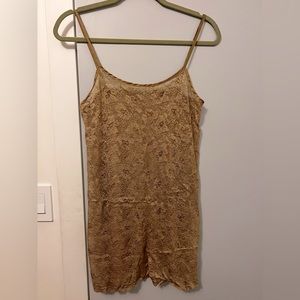 Vintage Gold Semi-Sheer Floral Nighty